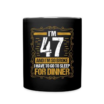 47 Idée drôle Aller dormir pour le dîner Humour de l’année - Mug uni - noir - Devant