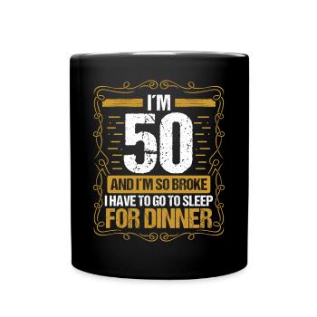 50 Idea Funny Go to Sleep for Dinner Year Humor - Tasse einfarbig - Schwarz - Vorne