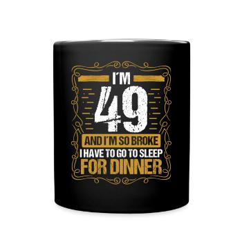 49 Idée drôle Aller dormir pour le dîner Humour de l’année - Mug uni - noir - Devant