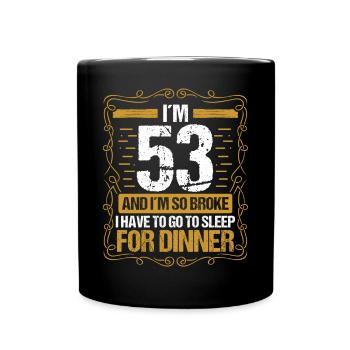 53 Idée drôle Aller dormir pour le dîner Humour de l’année - Mug uni - noir - Devant