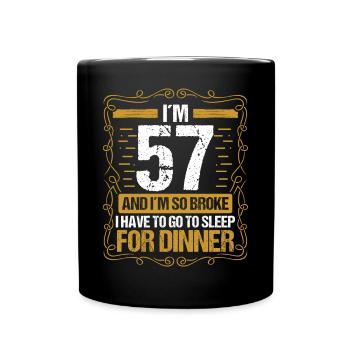 57 Idée drôle Aller dormir pour le dîner Humour de l’année - Mug uni - noir - Devant