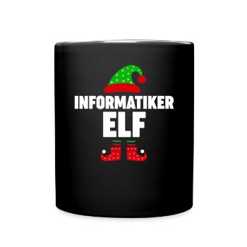 Weinachten Weihnachtself Informatiker Elf Elfen - Tasse einfarbig - Schwarz - Vorne