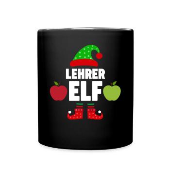 Weinachten Weihnachtself Lehrer Elf Elfen - Tasse einfarbig - Schwarz - Vorne