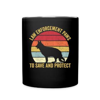 Polizist Polizeihund Vintage - Tasse einfarbig - Schwarz - Vorne