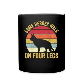 Polizist Polizeihund Vintage - Tasse einfarbig - Schwarz - Vorne