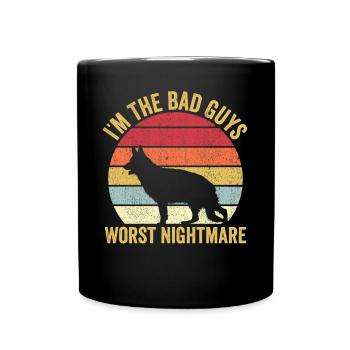 Polizist Polizeihund Vintage - Tasse einfarbig - Schwarz - Vorne