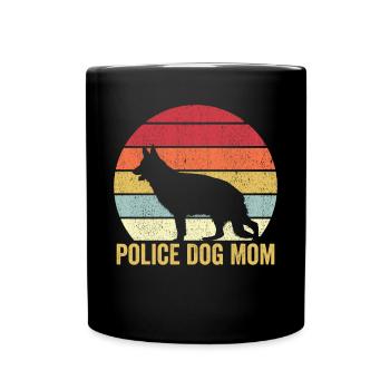 Polizist Polizeihund Vintage - Tasse einfarbig - Schwarz - Vorne