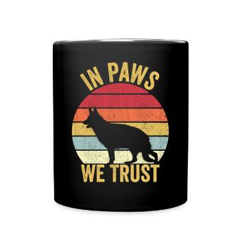 Polizist Polizeihund Vintage - Tasse einfarbig - Schwarz - Vorne