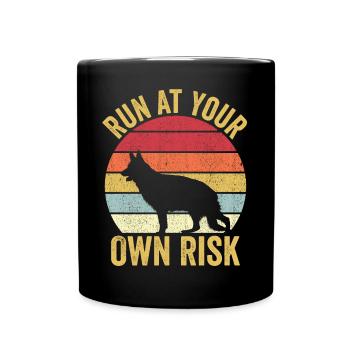Polizist Polizeihund Vintage - Tasse einfarbig - Schwarz - Vorne