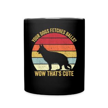 Policeman Police Dog Vintage - Full Colour Mug - black - Front