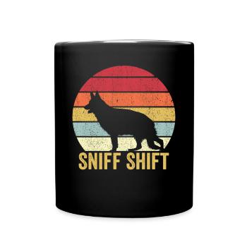 Polizist Polizeihund Vintage - Tasse einfarbig - Schwarz - Vorne