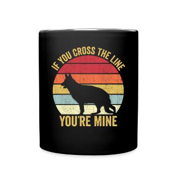 Polizist Polizeihund Vintage - Tasse einfarbig - Schwarz - Vorne
