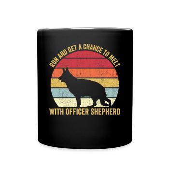Polizist Polizeihund Vintage - Tasse einfarbig - Schwarz - Vorne
