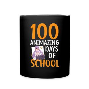 100 Animazing Days Of School Anime Lover Manga - Full Colour Mug - black - Front