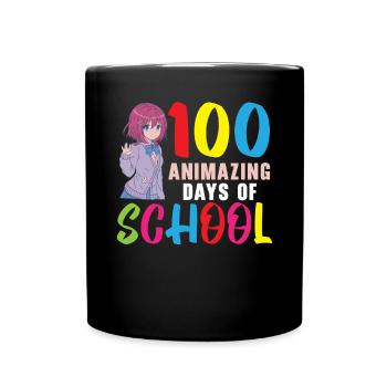 100 Animazing Days Of School Anime Lover Manga - Full Colour Mug - black - Front