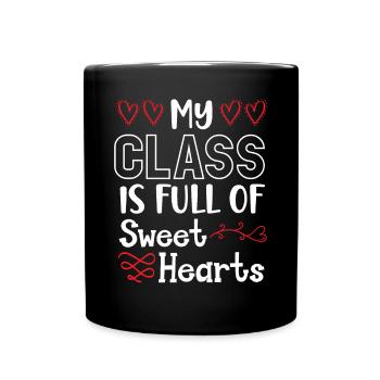 Ma classe est pleine de cœurs doux Saint-Valentin - Mug uni - noir - Devant