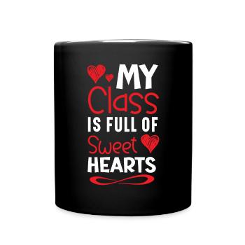 Ma classe est pleine de cœurs doux Saint-Valentin - Mug uni - noir - Devant