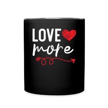 Aimer plus de Saint-Valentin Jour des cœurs Cupidon Amour - Mug uni - noir - Devant