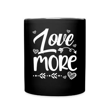 Aimer plus de Saint-Valentin Jour des cœurs Cupidon Amour - Mug uni - noir - Devant