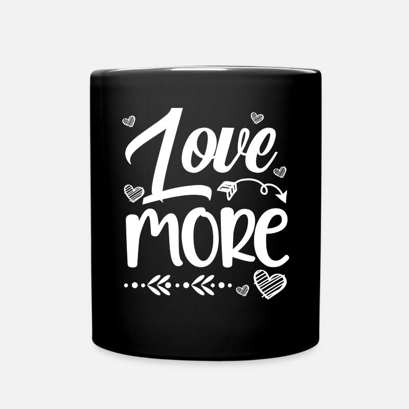 Liebe Mehr Valentinstag Herztag Amor Liebe - Tasse einfarbig - Schwarz