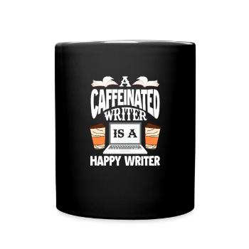 Kaffee Schriftsteller Koffein Espresso Geschenk - Tasse einfarbig - Schwarz - Vorne