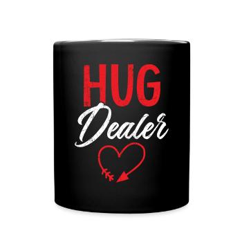 Umarmung Händler Valentinstag Herztag Amor Liebe - Tasse einfarbig - Schwarz - Vorne