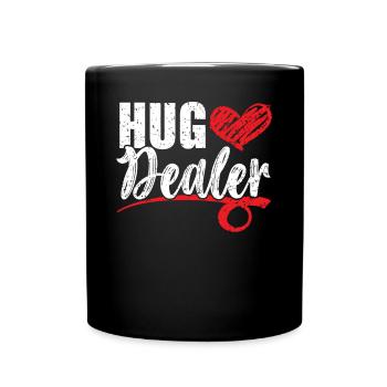 Umarmung Händler Valentinstag Herztag Amor Liebe - Tasse einfarbig - Schwarz - Vorne
