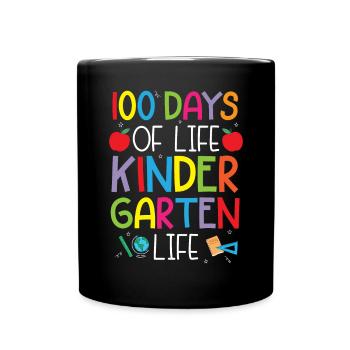 100 Tage Leben Kindergarten Leben Schule - Tasse einfarbig - Schwarz - Vorne