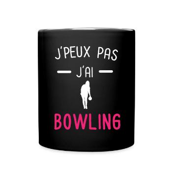 je peux pas j'ai bowling rose - Mug uni - noir - Devant