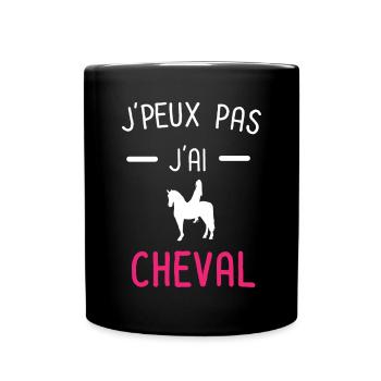 je peux pas j'ai cheval rose - Mug uni - noir - Devant