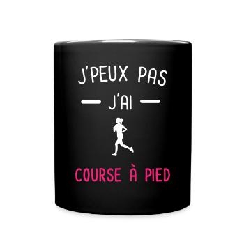 je peux pas j'ai course à pied rose - Mug uni - noir - Devant