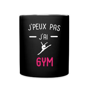 je peux pas j'ai gym rose - Mug uni - noir - Devant