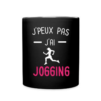je peux pas j'ai jogging rose - Mug uni - noir - Devant