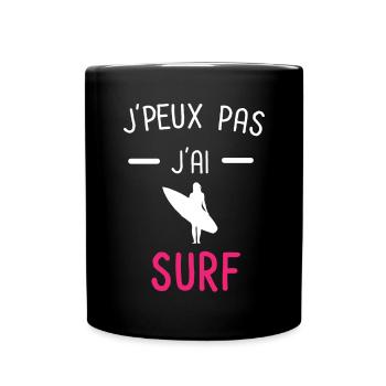 je peux pas j'ai surf rose - Mug uni - noir - Devant