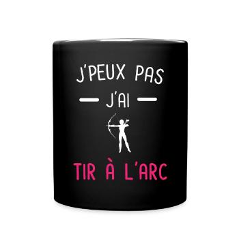 je peux pas j'ai tir à l'arc rose - Mug uni - noir - Devant