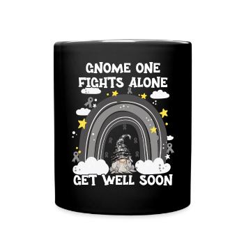 Gnome One fights skin cancer alone - Full Colour Mug - black - Front