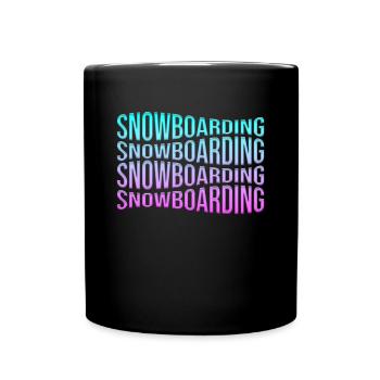 snowboarden - Tasse einfarbig - Schwarz - Vorne