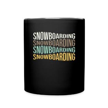 snowboarden - Tasse einfarbig - Schwarz - Vorne