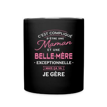 Maman et belle mère exceptionnelle belle-maman - Mug uni - noir - Devant
