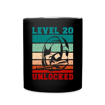 Level 20 unlocked Headphones for Gamer Quotes - Full Colour Mug - black - Front