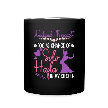 Solo-Hafla in meiner Küche - Bauchtänzerin - Tasse einfarbig - Schwarz - Vorne