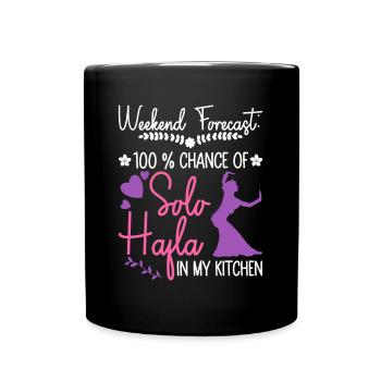 Solo-Hafla in meiner Küche - Bauchtänzerin - Tasse einfarbig - Schwarz - Vorne