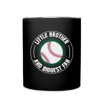 Petit frère et plus grand fan de baseball - Mug uni - noir - Devant