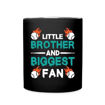 Kleiner Bruder Und Größter Fan-Baseball-Match - Tasse einfarbig - Schwarz - Vorne