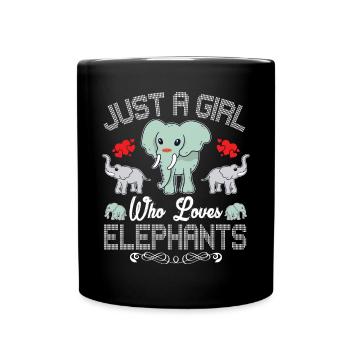 Juste une fille qui aime les femmes éléphants - Mug uni - noir - Devant