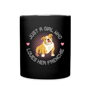 Juste une fille qui veut son Frenchie Français - Mug uni - noir - Devant