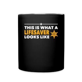 Policier Voici à quoi ressemble Lifesaver Police - Mug uni - noir - Devant