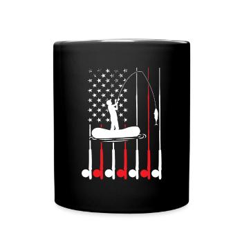 Fisherman USA Flag Patriotic American - Mug uni - noir - Devant