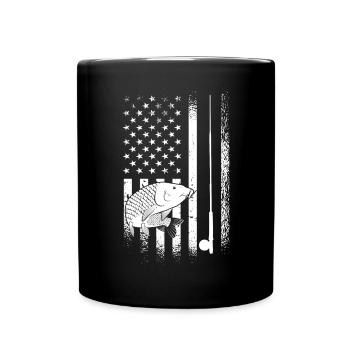 Pêche-pêcheur-USA-drapeau-patriotique - Mug uni - noir - Devant