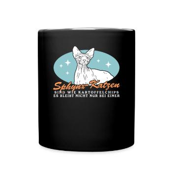 Sphynx Cat Cat Holder Cat Owner Gift - Full Colour Mug - black - Front
